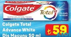 COLGATE TOTAL ADVANCE WHİTE DİŞ MACUNU 50 ML